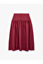 Viscose Modal Fabric Pleated Bell Cut Fitted Waist Midi Skirt - 2