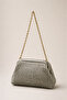 Silver Glitter Women's Chain Strap Textured Hand and Shoulder Bag – Stylish & Everyday Use - 5