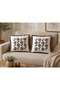 2-Pack of Rose-Dry Tasseled Punch Cushion Covers