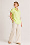 Green Linen Short Sleeve Shirt – Linen Fabric, Relaxed Fit Casual Chic Blouse - 3