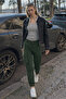Women's Premium Khaki Trousers with Elastic Cuffs and Cargo Pockets - 3