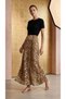 Women's High Waist Animal Patterned Long Viscose Skirt - 2