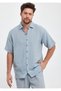 Heaven 4040 Muslin Collar Short Sleeves Men's Shirt - 6