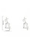 Silver Color Plated Shiny Baguette Stone Tarnish Resistant Steel Earrings - 4