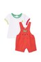 Baby Boy Figure-Embellished Shorts and Salopet Set with Pocket Detail, 6-24 Months Orange - 2