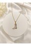 Women's Gold Color Steel Chain Cowboy Boot Necklace with Zircon Stone, Stylish Minimal Gift - 5
