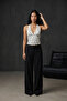 Sowon Slim Fit Polka Dot Halter Neck Gathered Top & Women's Blouse & Tshirt - White - 8