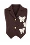 Girl's Butterfly Embroidered Vest and Trousers Set Stylish Modern Casual Combination - 2