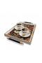 Digital Printed Glass Serving Tray – Efsun Motif, Metal Handle 46X28 cm - 2