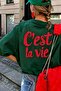 C'Est La Vie Written Oversize Women's T-Shirt