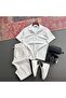 Men's Half Zip Polo Collar T-Shirt and Pants 2-Piece Combination