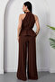 Halter Neck Buckle Waist Jumpsuit Grs3944 - 7