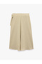 Textured Binding Detailed Double-Breasted Midi Skirt - 4