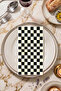 Premium Airsoft Textured Checkered Printed Napkins 15-Pack - 40X40 Fabric Feel Luxury Presentation Napkins