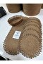Jute, Straw Color American Dinner Set, 6 Plates 1 Runner 6 Coasters 1 Bread Basket, Plate Set - 3