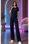 Christian Navy Blue Double Suit Palazzo Compact Fabric Modal Fabric Trouser Suit (Soft Fabric and Non-Pilling) - 4