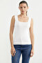 Thick Strap Basic Knitwear Undershirt - White