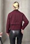 Double-Breasted Oversize Jacket Bordo 8278 - 5