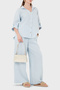 Striped Relaxed Fit Long Sleeve Linen Shirt Shirt 6684Rn