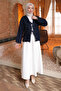 Navy Blue Front Tie Tasseled Kimono - 3