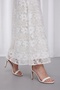 Women's White Backless Midi Lace Event Dress - 3