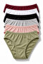 Women's 6-Piece Mixed Cotton Lycra Regular Waist Bikini Panties