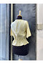 Leopard Patterned Front Tie Crop Blouse Shirt with Elastic Waist - 3