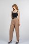 Women's Summer Camel Monsere Elastic Waist High Waist Narrow Leg Pants Stylish Daily Comfortable 30375 - 2