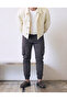 Men's Trend High Waist Slim Fit Cargo Pocket Elastic Anthracite Trousers - 2