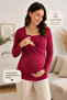 Maternity Blouse with Nursing Detail, Stretchy Viscose Fabric - 2