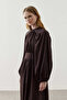 Loose Fit Draped Dress Brown - 3