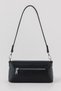 Women's Zoya Model Soft Leather Look Black Shoulder Bag and Crossbody Baguette Bag - 6