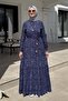 Süreyya Denim Effect Shirt Dress Navy Blue - 3