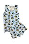 Boy's 100% Cotton Fabric Blue Color Shark Jip Patterned Underwear Set with Stitched Crotch
