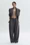 Barrel-leg wool trousers