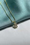 Zircon Stone Minimal Letter Steel Chain Necklace