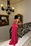 Pink Layton Halter Neck Backless Slit Long Evening Dress Ate-4579 - 4