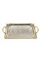Stainless Steel Rectangular Tray, 42 x 27 cm, Silver/Gold - 6