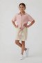 Pink Tie-Dye Linen Shirt and Shorts Skirt Set for Girls 24152