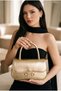 Gold Buckle Detailed Galvin Women's Crossbody Bag Gold - 3