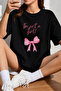 Women's Just a Girl Printed Oversize Comfortable Daily Use Combed Cotton T-Shirt