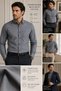 Long Sleeve Regular Fit 90% Cotton 10% Polyester Oxford Fabric Collar Buttoned Pocket Classic Men's Shirt
