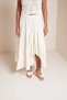 Cotton Asymmetrical Cut Layered Midi Skirt Natural - 3