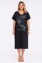 Women's Plus Size Smoked, V-Neck, Print and Stone Detail, Oversize Pocket Dress 65N39505 - 5