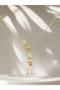 Women's Gold Color Starry Y Necklace with Zircon Stone Stylish Necklace Design Elegant - 5