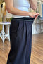 Black Crepe Fabric Palazzo Trousers - 5