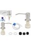 Matte Stainless Built-In Liquid Soap Dispenser Pump Countertop Sink Soap Dispenser Head with Extension Hose - 3