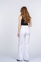 Women's Summer White Beltless High Waist Flare Stylish Casual Comfortable Pants 30394 - 4