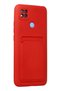 Shopilke Redmi 9C Case Kelvin Silicone with Business Card Holder (15458) - Red - 2