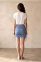 Women's Regular Fit Cotton / Elastane Short Purple Mini Side Gathered Skirt Silvia - 3
